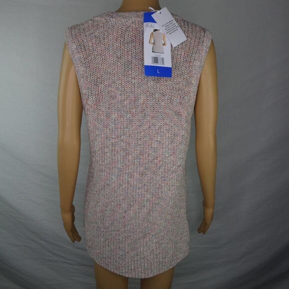 Ella Moss Gardenia Sweater Sleeveless Marled Knit Ribbed Large NEW w/ Defect Lrg - Picture 13 of 13